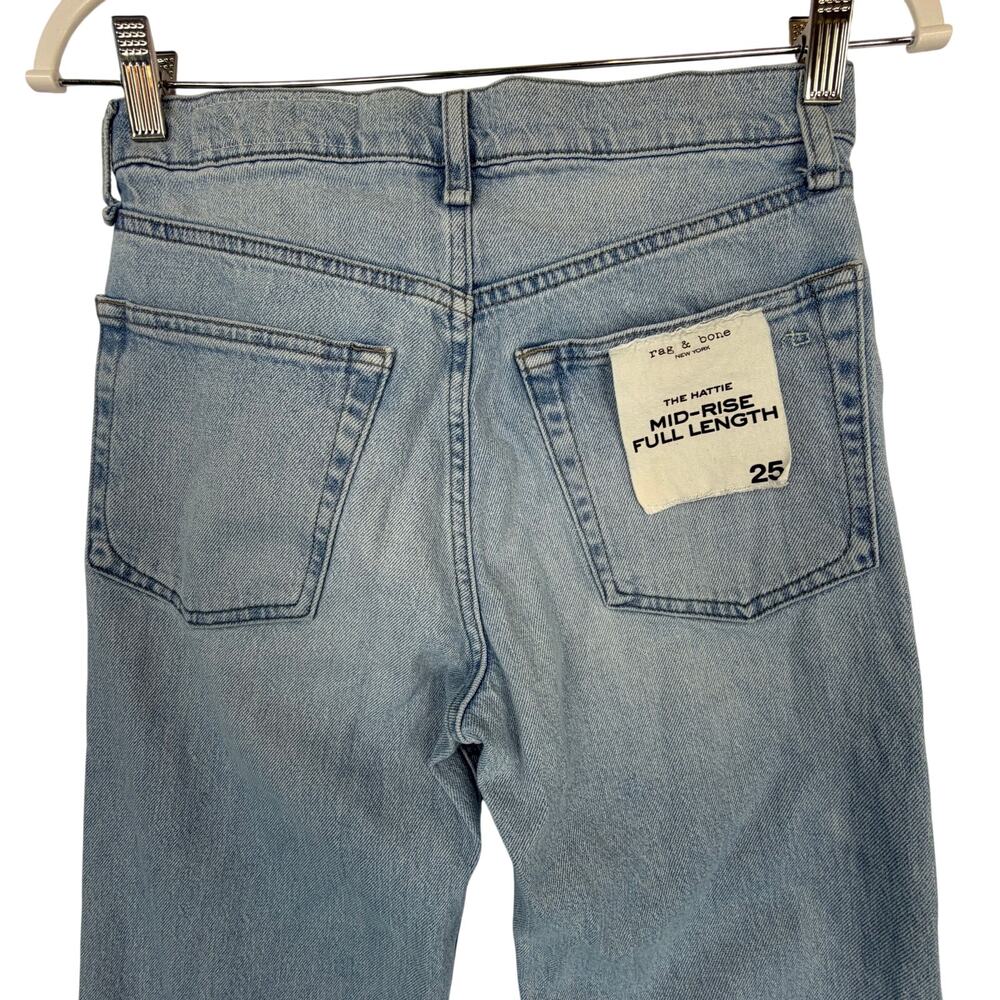 NWT Rag & Bone The Hattie Mid-Rise Full Straight Jeans Women 25 Blue Light $268 - Picture 10 of 11